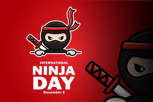 Uluslararası Ninja Günü 'nün çizim vektör grafiği. İllüstrasyon afişler, el ilanları, çıkartmalar, kartlar vs. için uygundur.
