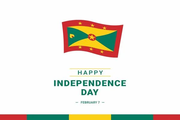 Grenada Bağımsızlık Günü. Vektör İllüstrasyonu. İllüstrasyon afişler, el ilanları, çıkartmalar, kartlar vs. için uygundur.