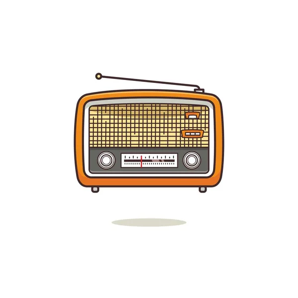 Иллюстрационный Векторный График Радио Радио Минималистский Стиль Изолирован Белом Фоне — стоковый вектор
