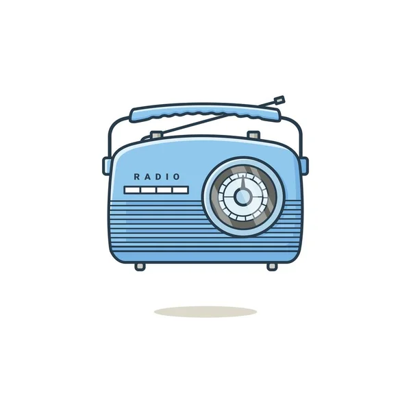 Иллюстрационный Векторный График Радио Радио Минималистский Стиль Изолирован Белом Фоне — стоковый вектор