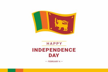 Sri Lanka Bağımsızlık Günü 'nün görsel vektör grafiği. İllüstrasyon afişler, el ilanları, çıkartmalar, kartlar vs. için uygundur.