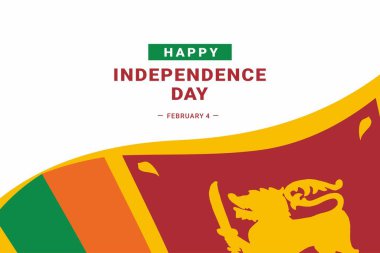 Sri Lanka Bağımsızlık Günü 'nün görsel vektör grafiği. İllüstrasyon afişler, el ilanları, çıkartmalar, kartlar vs. için uygundur.