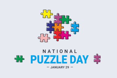 Bulmaca Günü 'nün çizim vektör grafiği. İllüstrasyon afişler, el ilanları, çıkartmalar, kartlar vs. için uygundur.