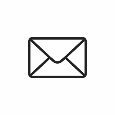 Posta simgesi vektörü. E- posta düz biçimi beyaz arkaplanda izole edildi - stok vektörü.