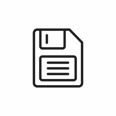 Simge vektörünü kaydet. Beyaz arkaplanda izole edilmiş düz biçimi kaydet - stok vektörü.