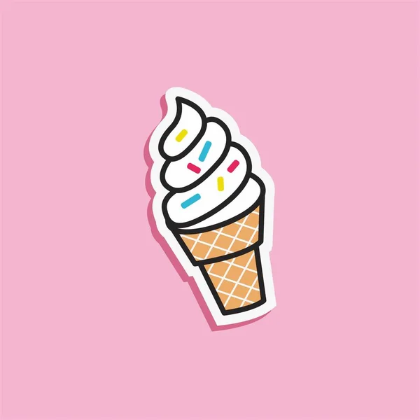 Illustration Vector Graphic Ice Cream Ice Cream Retro Style Isolated — Stock Vector