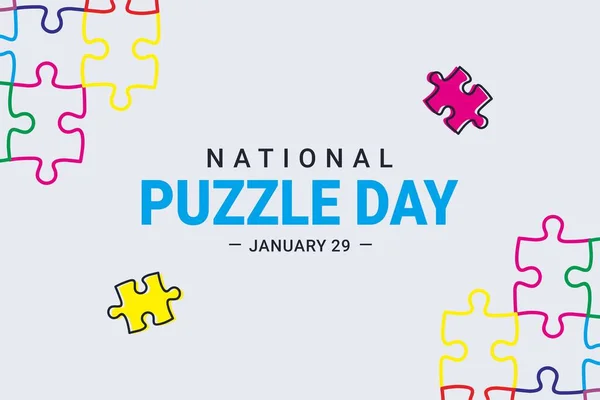 Illustration Vector Graphic Puzzle Day Illustration Suitable Banners Flyers Stickers — Stock Vector