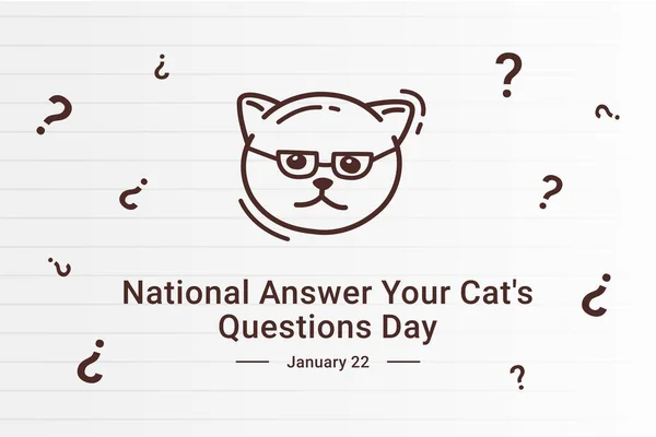 Illustrationsvektorgrafik Des Nationalen Tags Der Katzenfragen Die Abbildung Ist Für — Stockvektor