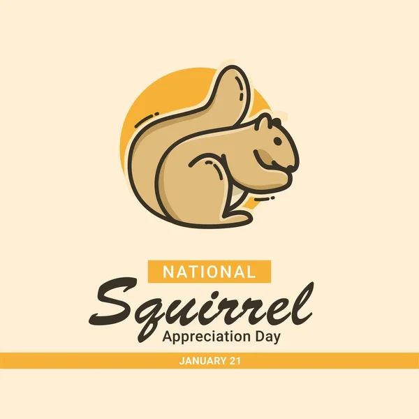 Illustrationsvektorgrafik Des National Squirrel Appreciation Day Die Abbildung Ist Für — Stockvektor