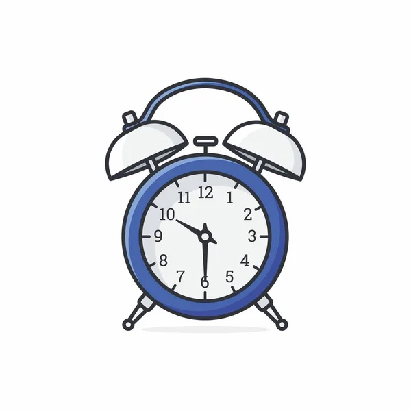Gráfico Vetorial Ilustração Despertador Relógio Alarme Estilo Minimalista Isolado Fundo — Vetor de Stock