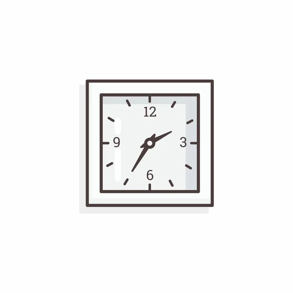 Illustration Graphique Vectorielle Horloge Murale Horloge Murale Style Minimaliste Isolé — Image vectorielle