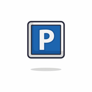 Park ikonu. Beyaz arkaplanda izole edilmiş düz park biçimi - stok vektörü.