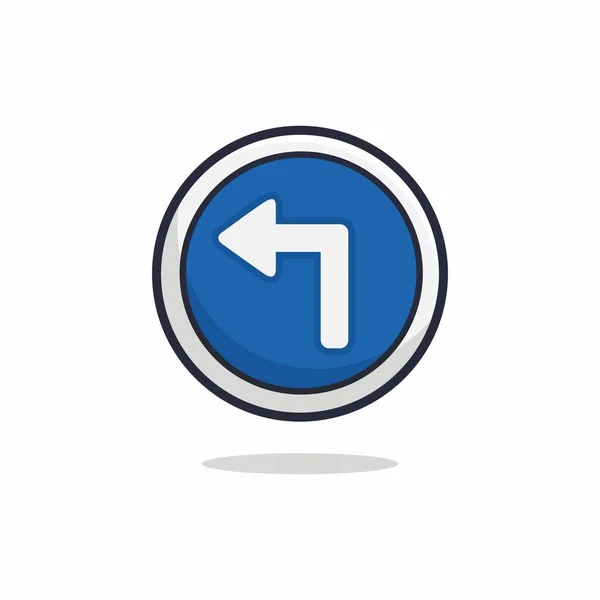 Turn Left Icon Turn Left Flat Style Isolated White Background — Stock Vector
