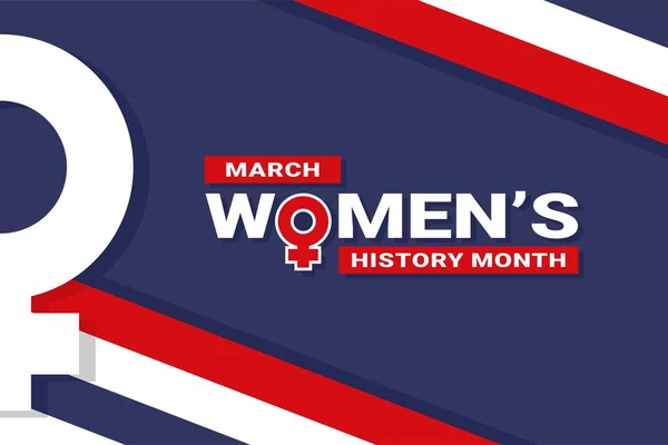 Kadın Tarihi Ayı Günü. Vektör İllüstrasyonu. İllüstrasyon afişler, el ilanları, çıkartmalar, kartlar vs. için uygundur.