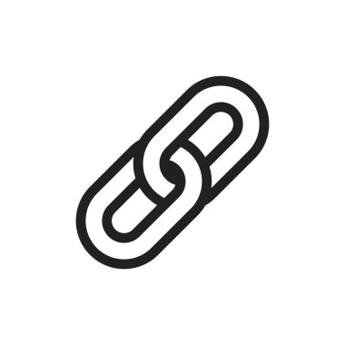 Zincir bağlantısı simgesi. Beyaz arkaplan üzerinde izole zincir linki düz biçimi - stok vektörü.