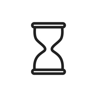 Kum Saati Simgesi. Beyaz arkaplanda izole edilmiş kum saati düz biçimi - stok vektörü.