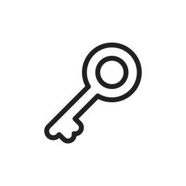 Anahtar simgesi. Beyaz arkaplanda izole edilmiş anahtar düz biçimi - stok vektörü.