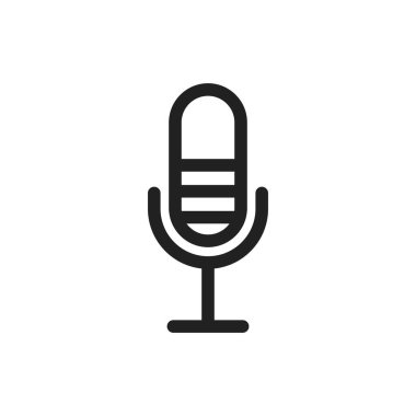 Mikrofon Simgesi. Beyaz arkaplanda izole edilmiş mikrofon düz biçimi - stok vektörü.