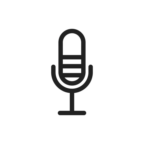 Икона Микрофона Микрофон Плоского Стиля Изолированный Белом Фоне Фондовый Вектор — стоковый вектор