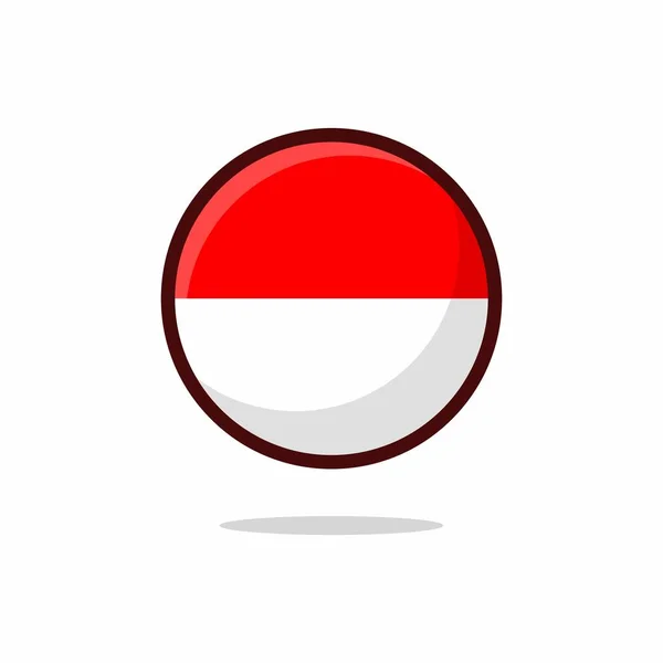 Indonesia Flag Icon Indonesia Flag Flat Style Isolated White Background — Stock Vector