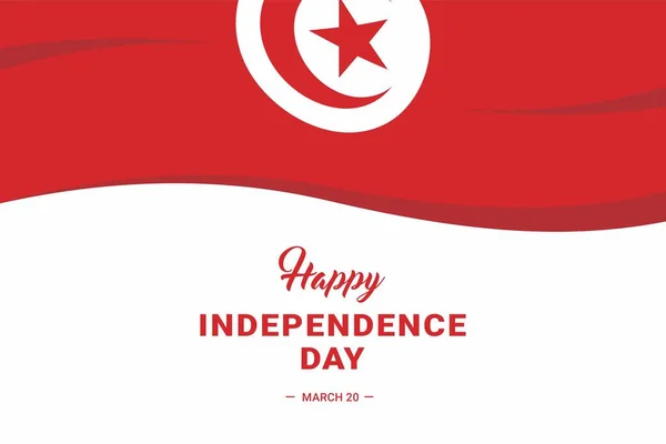 Dia Independência Tunísia Ilustração Vetorial Ilustração Adequada Para Banners Folhetos — Vetor de Stock