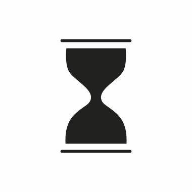 Kum Saati Simgesi. Beyaz arkaplanda izole edilmiş kum saati düz biçimi - stok vektörü.