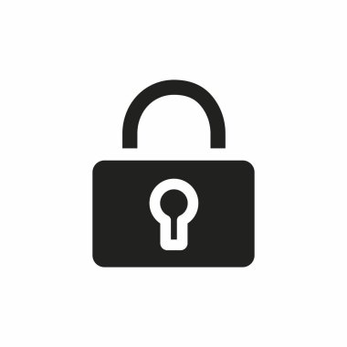 Asma kilit simgesi. Beyaz arkaplanda izole edilmiş asma kilit biçimi - stok vektörü.