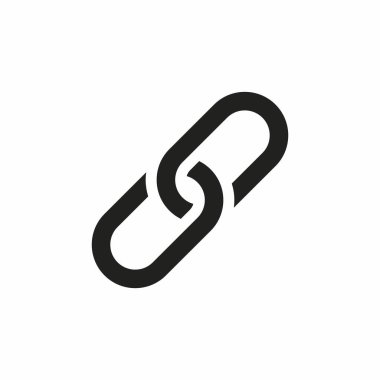 Zincir bağlantısı simgesi. Beyaz arkaplan üzerinde izole zincir linki düz biçimi - stok vektörü.