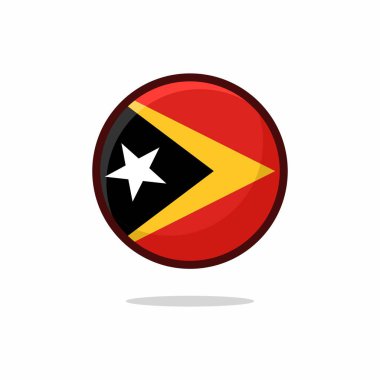 Timor Leste Bayrak Simgesi. Beyaz arkaplan üzerinde izole edilmiş Timor Leste Flag düz biçimi - stok vektörü.