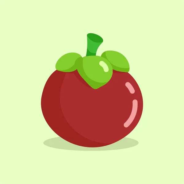 Ilustración Gráfica Vectorial Del Mangosteen Mangostino Estilo Plano Aislado Sobre — Vector de stock