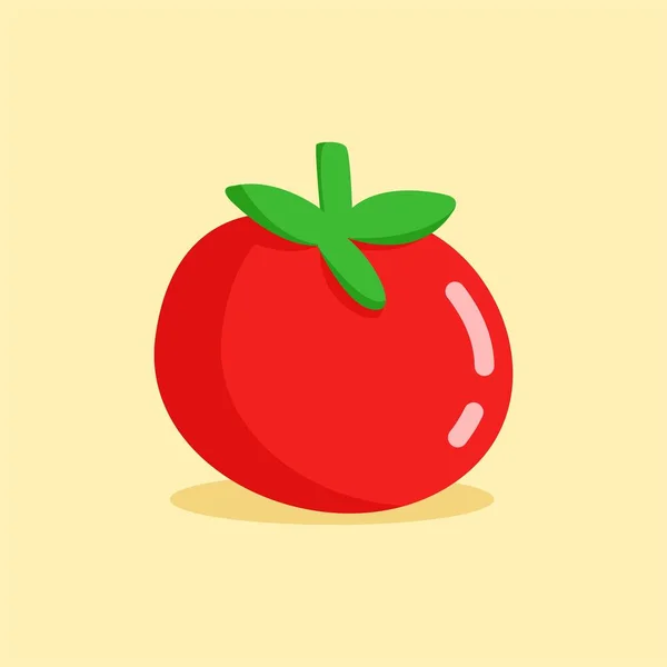 Illustration Vector Graphic Tomato Tomato Flat Style Isolated Orange Background — Vector de stock