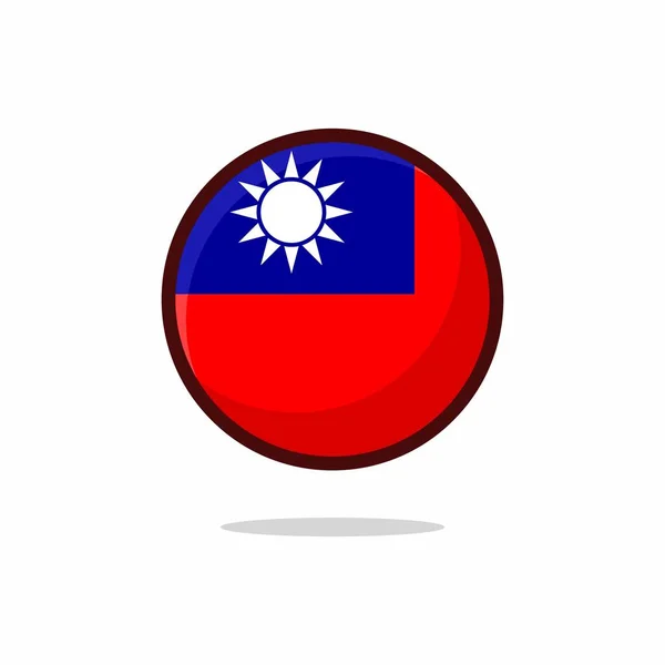 Taiwan Flagge Ikone Taiwan Flagge Flach Stil Isoliert Auf Weißem — Stockvektor