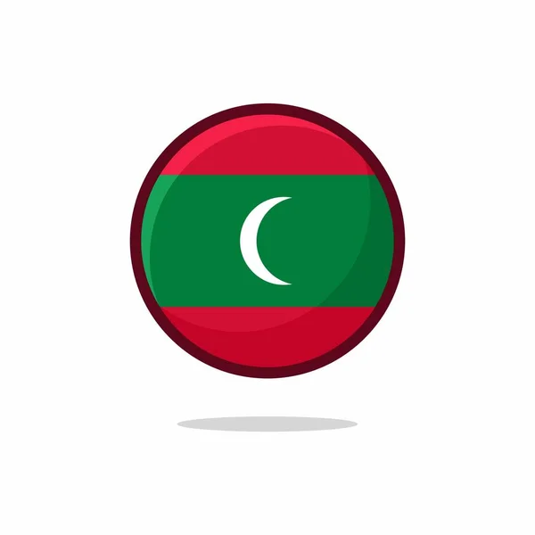 Icono Bandera Maldivas Bandera Maldivas Estilo Plano Aislado Sobre Fondo — Vector de stock