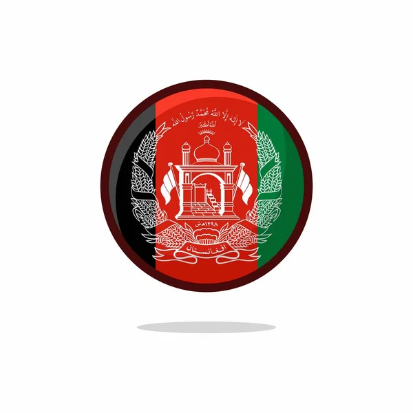 Ikon Bendera Afganistan Gaya Datar Bendera Afganistan Diisolasi Pada Latar - Stok Vektor