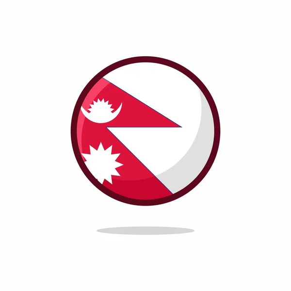 Nepalska Ikona Flagi Nepal Flaga Płaski Styl Izolowany Białym Tle — Wektor stockowy