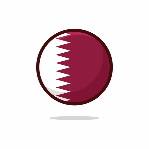Ikon Bendera Qatar Gaya Datar Bendera Qatar Diisolasi Pada Latar - Stok Vektor