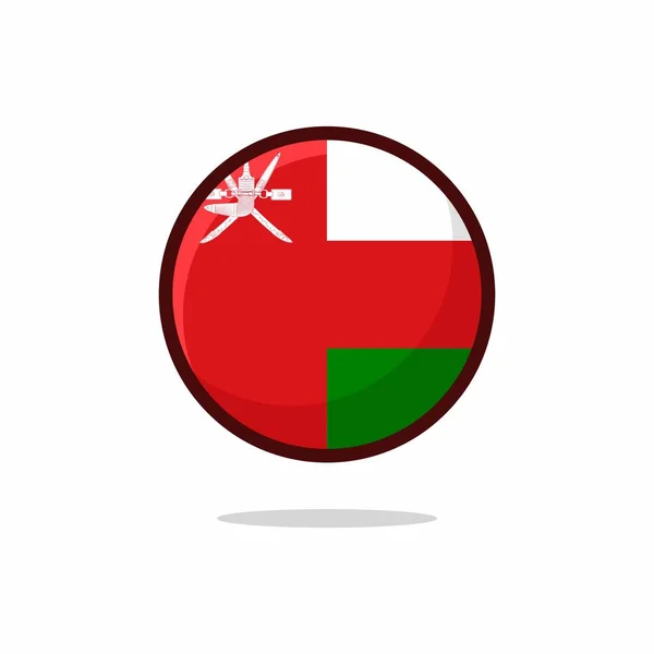 Oman Flag Icon Bandera Omán Estilo Plano Aislado Sobre Fondo — Vector de stock