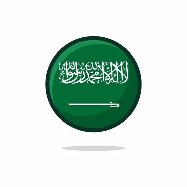 Ikon Bendera Arab Saudi Gaya Datar Bendera Arab Saudi Diisolasi - Stok Vektor