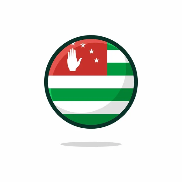 Icono Bandera Abjasia Abjasia Bandera Estilo Plano Aislado Sobre Fondo — Vector de stock