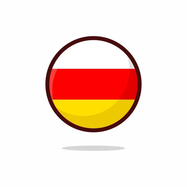 Ikona Flagi Południowej Osetii Południowa Osetia Flaga Płaski Styl Izolowany — Wektor stockowy