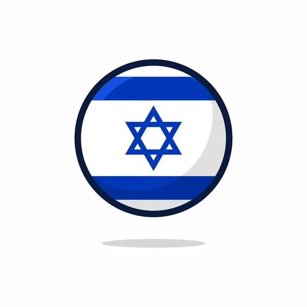 Israel Vlag Pictogram Israel Vlaggetjesstijl Geïsoleerd Een Witte Achtergrond Stock — Stockvector