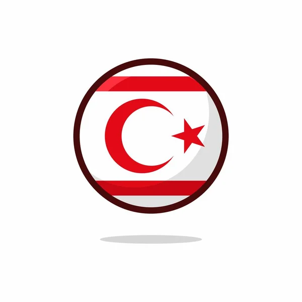 Northern Cyprus Flag Icon Northern Cyprus Flag Flat Style Isolated — Stock Vector