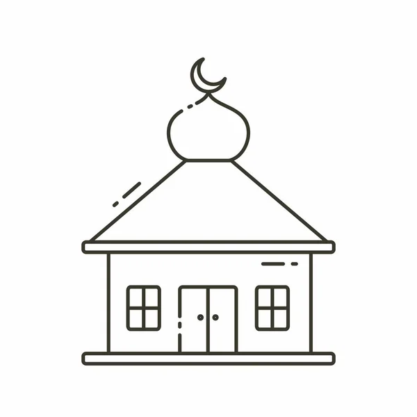Ilustrační Vektorová Grafika Mešity Mešita Minimalistický Styl Izolované Bílém Pozadí — Stockový vektor
