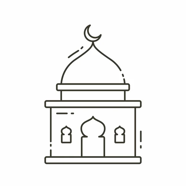 Illustrationsvektorgrafik Der Moschee Moschee Minimalistischen Stil Isoliert Auf Weißem Hintergrund — Stockvektor
