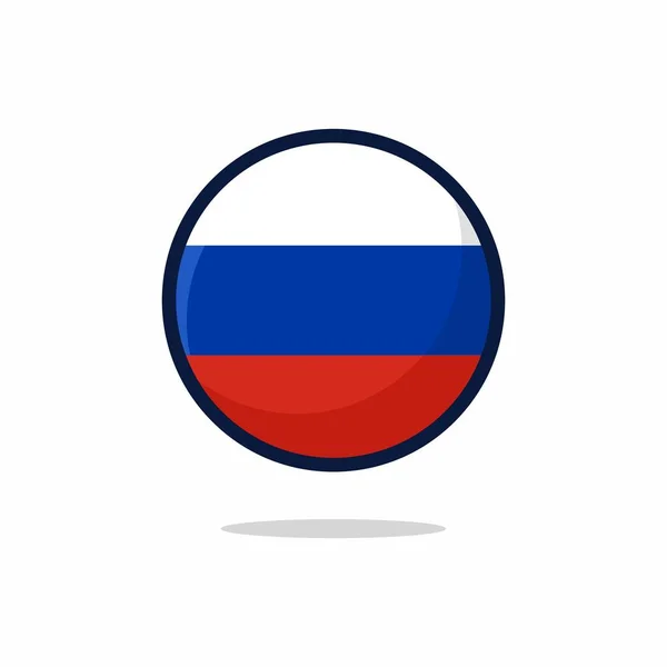 Икона Флага России Россия Флаг Плоский Стиль Изолирован Белом Фоне — стоковый вектор
