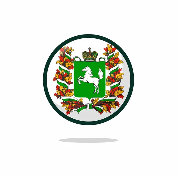 Tomsk Oblast Icon Tomsk Oblast Flag Flat Style Isolated White — Image vectorielle