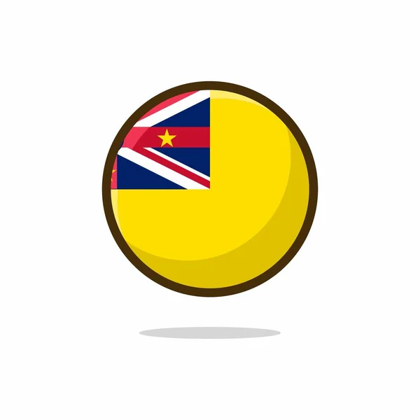 Ikona Vlajky Niue Niue Flag Plochý Styl Izolované Bílém Pozadí — Stockový vektor
