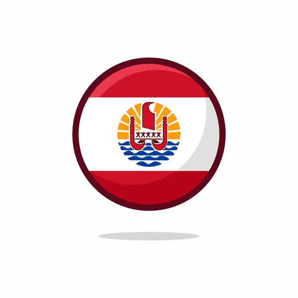 Fransız Polinezya Bayrak Simgesi. Fransız Polinezya Bayrağı düz biçimi beyaz arkaplan üzerinde izole - stok vektörü.