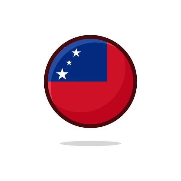 Samoa Flag Icon Bandera Samoa Estilo Plano Aislado Sobre Fondo — Vector de stock