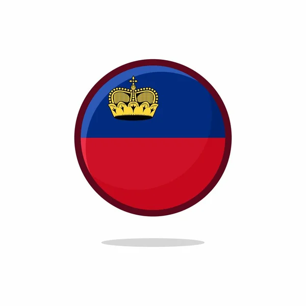 Ikona Flagi Liechtensteinu Liechtenstein Flaga Płaski Styl Izolowany Białym Tle — Wektor stockowy